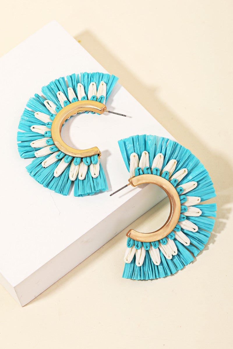 Raffia Fan Hoops