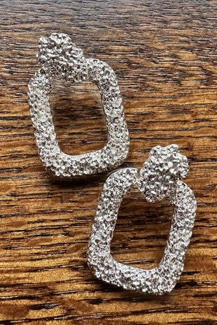 Textured Door Knocker Earrings