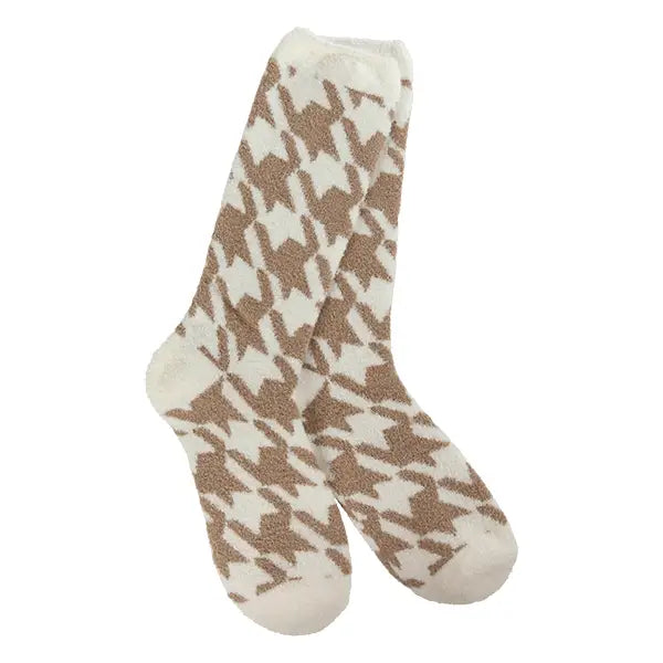 World's Softest Socks - Cozy Cali Houndstooth Portabello