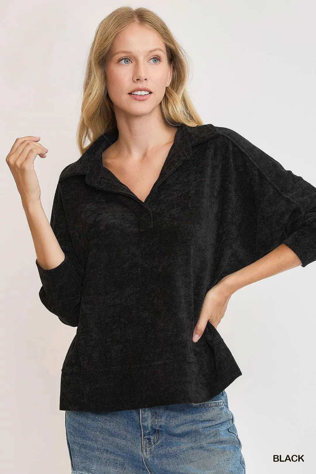 Tara Textured Top - Black