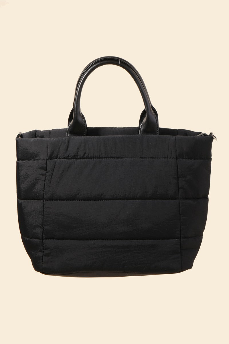 Faux Leather Strap Tote Bag