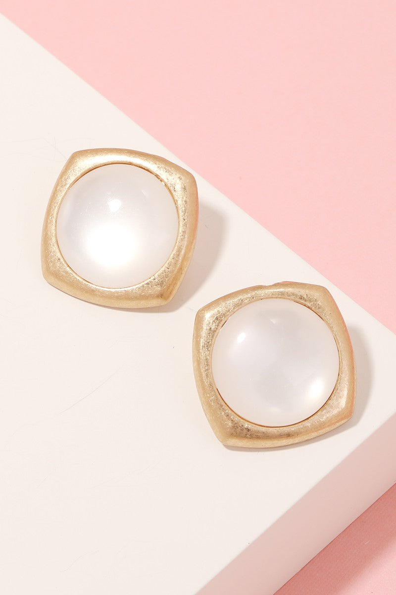 Square Link Round Studs