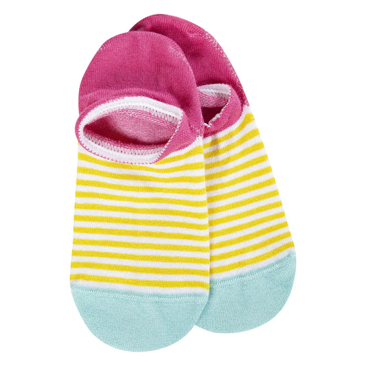 World's Softest Socks - No Show Yellow Multi