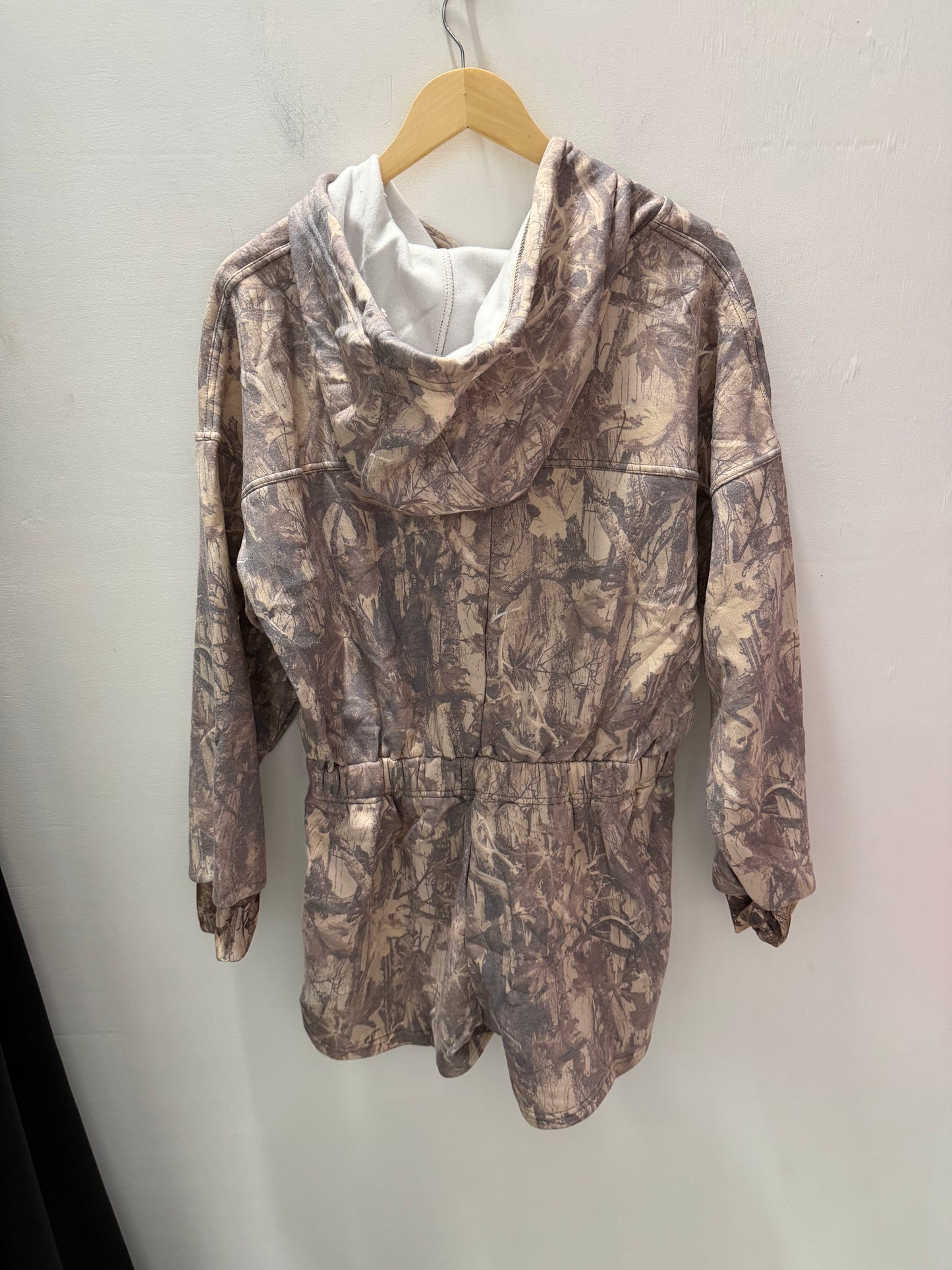 OUT IN THE COUNTRY HOODED CAMO ROMPER