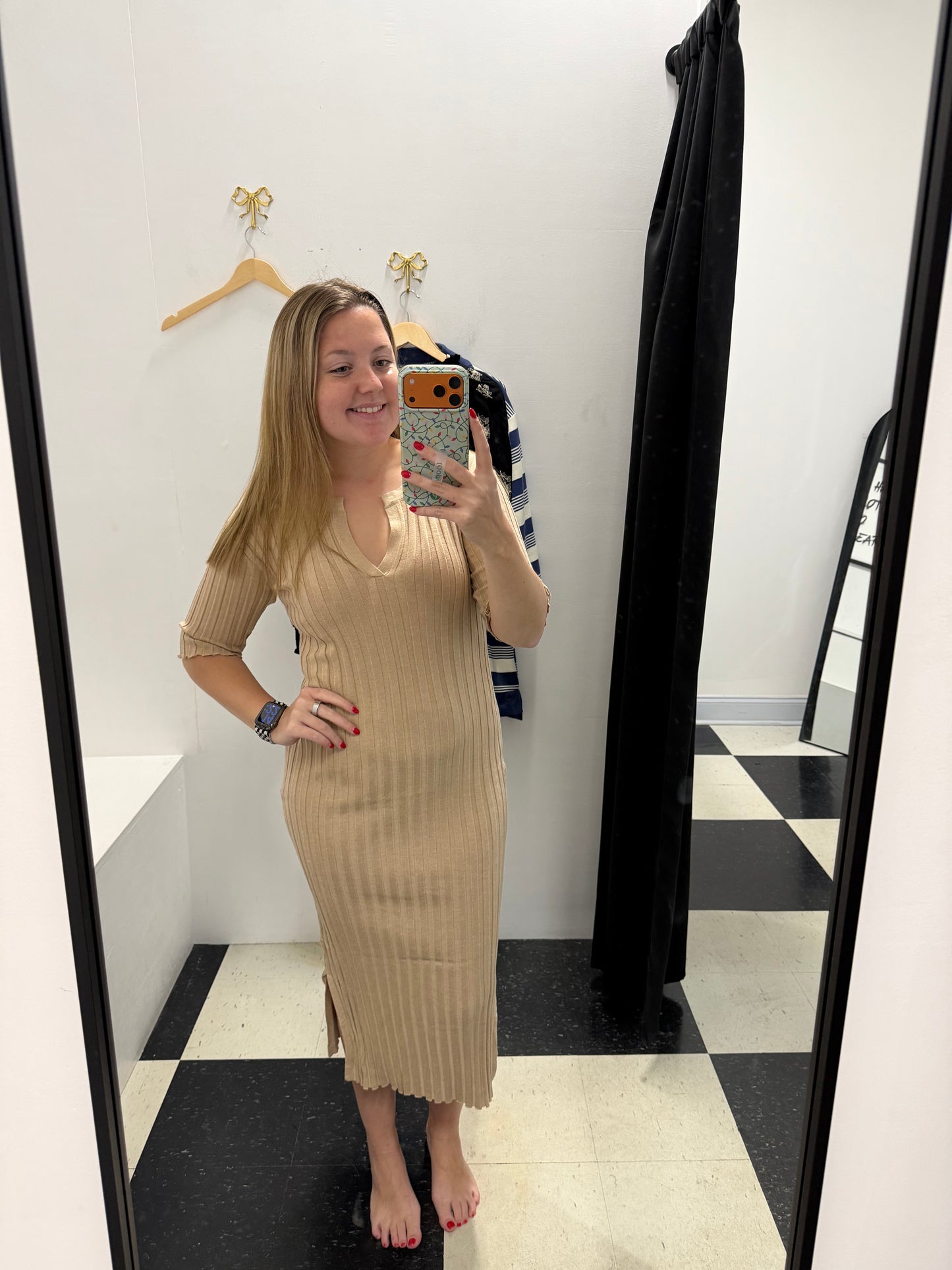 Mary Ribbed Midi Dress