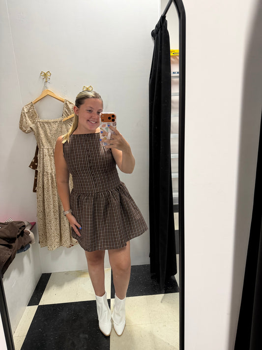 YOUR DREAM GIRL PLAID MINI DRESS