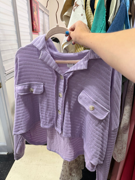 Zade Loose Fit Shacket - Purple