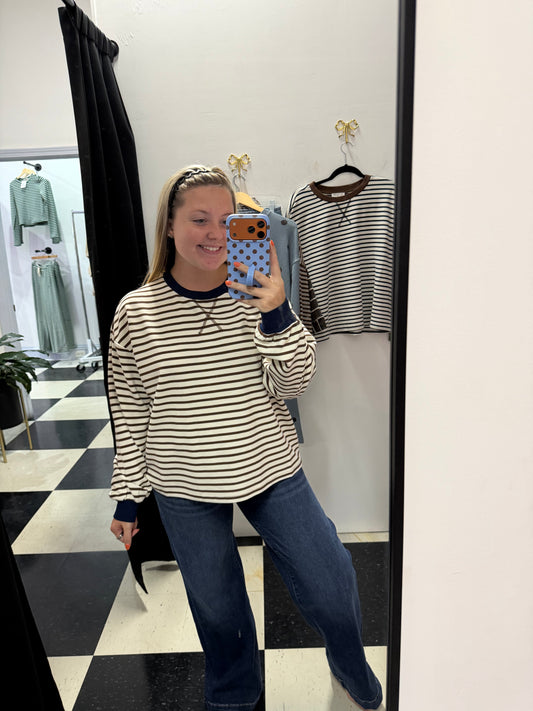 THE BEST STRIPED TOP - NAVY