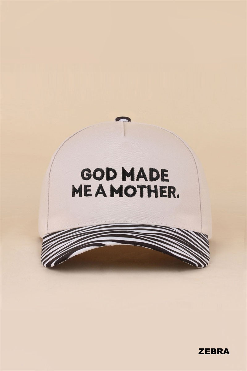 God Made Me A Mother Hat - Zebra
