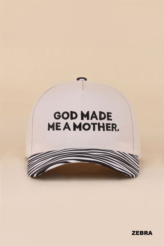 God Made Me A Mother Hat - Zebra