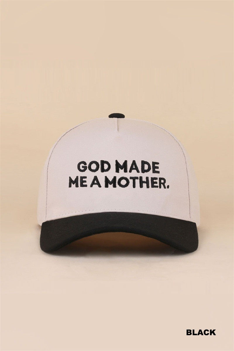 God Made Me A Mother Hat - Black