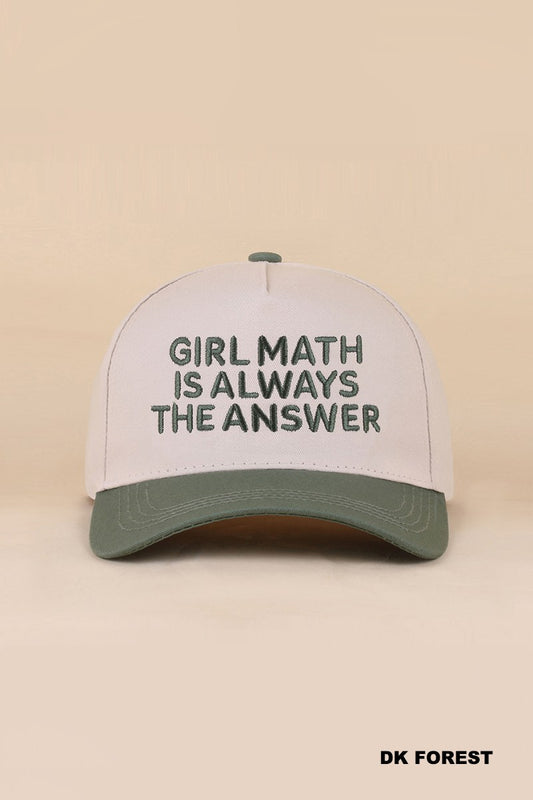 Girl Math Is Always The Answer Hat - Dark Forest