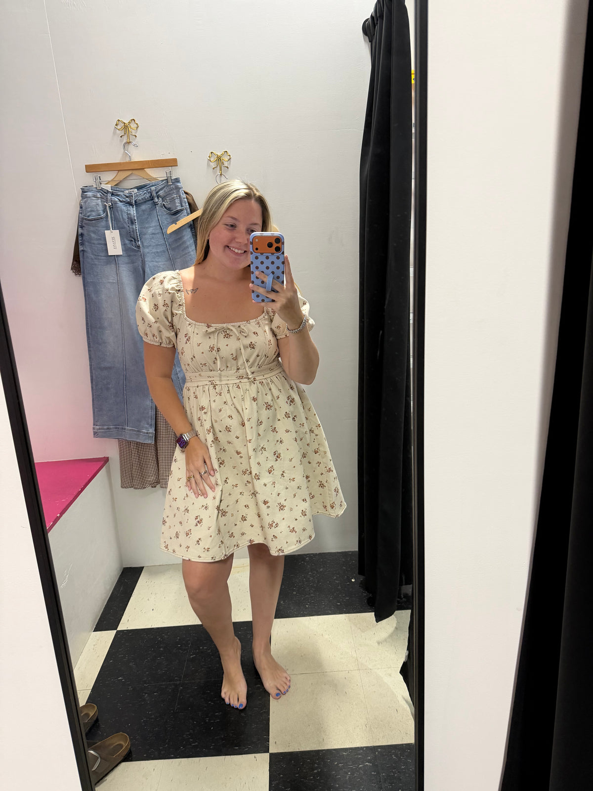 DITSY FLORAL PUFF SLEEVE MINI DRESS