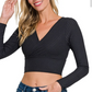 Ribbed Waist Band Long Sleeve Top