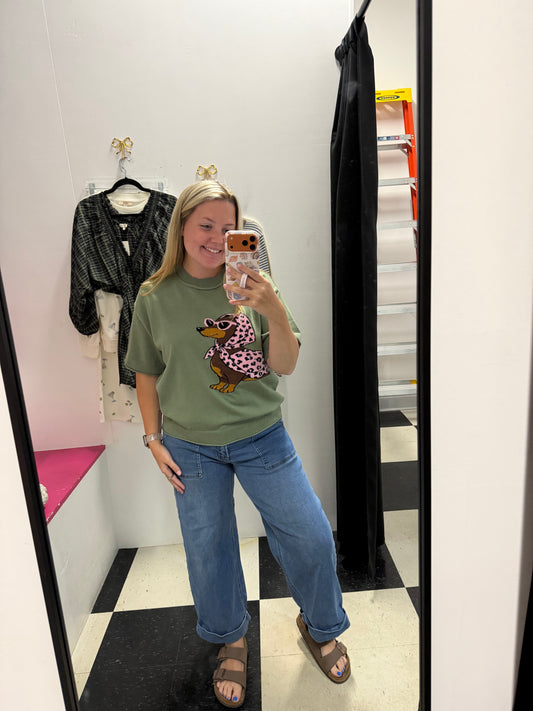 Weenie Print Sweater Top