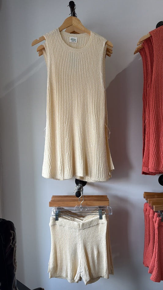 Marcie Knit Shorts - Ecru