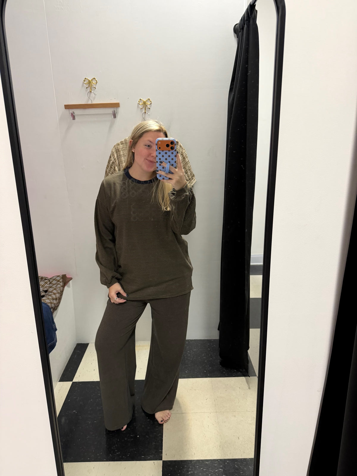 That's Just Me Striped Top - Navy/Camel
