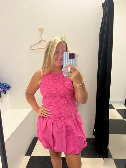 Bubble Hem Mini Dress