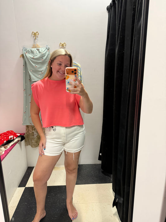 Open Back Top - Coral