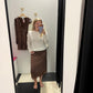 POLKA DOT LACE TRIM SATIN MIDI SKIRT
