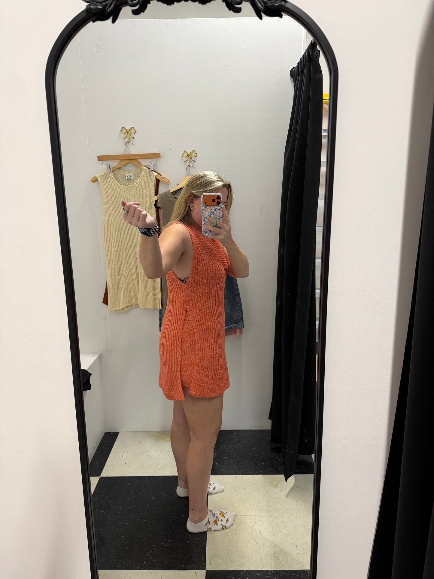 Marcie Knit Shorts - Coral