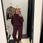 STAR PRINT JOGGERS - DARK CHERRY