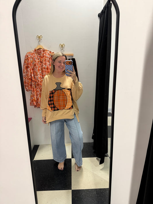 Plaid Pumpkin Top - FINAL SALE