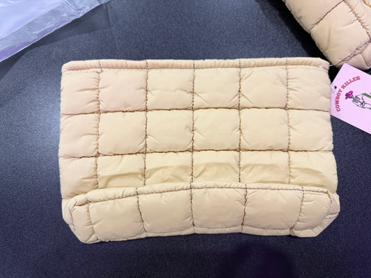 Quilted Puff Bag - Beige