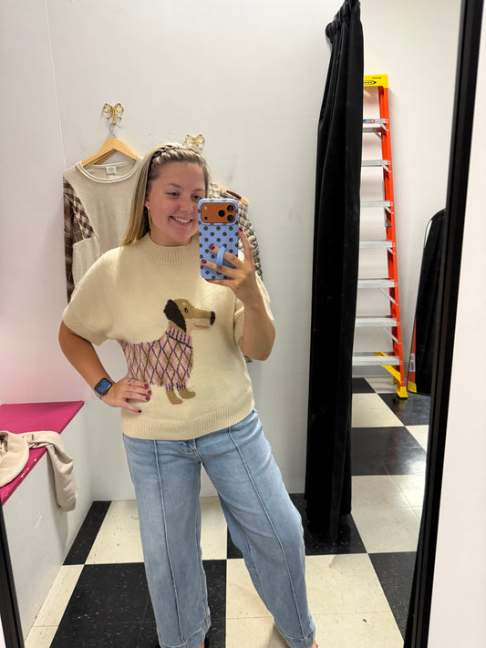 cute dog graphic sweater