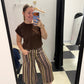 mocha mousse striped tulip pants