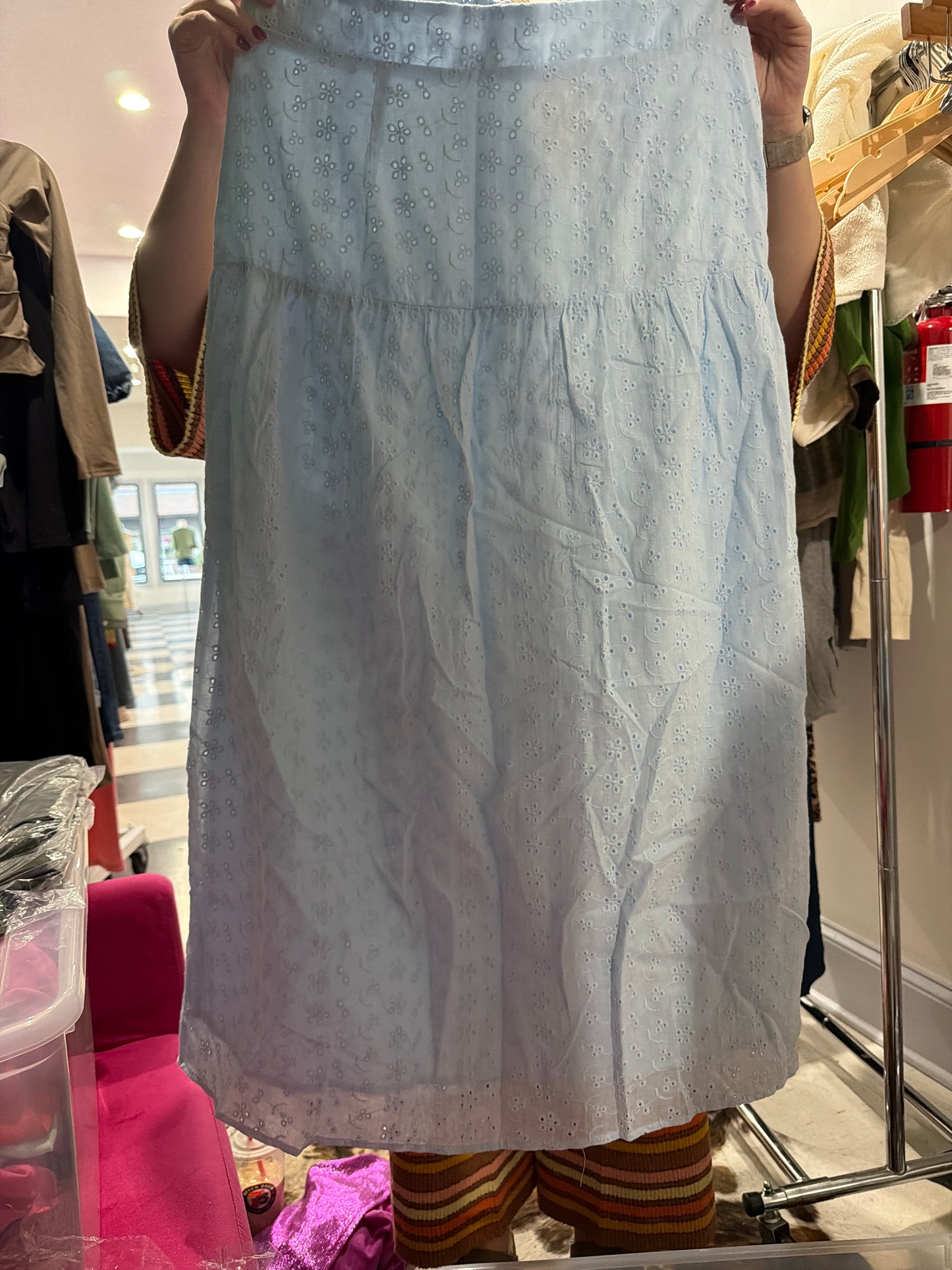 Eyelet Skirt - Blue