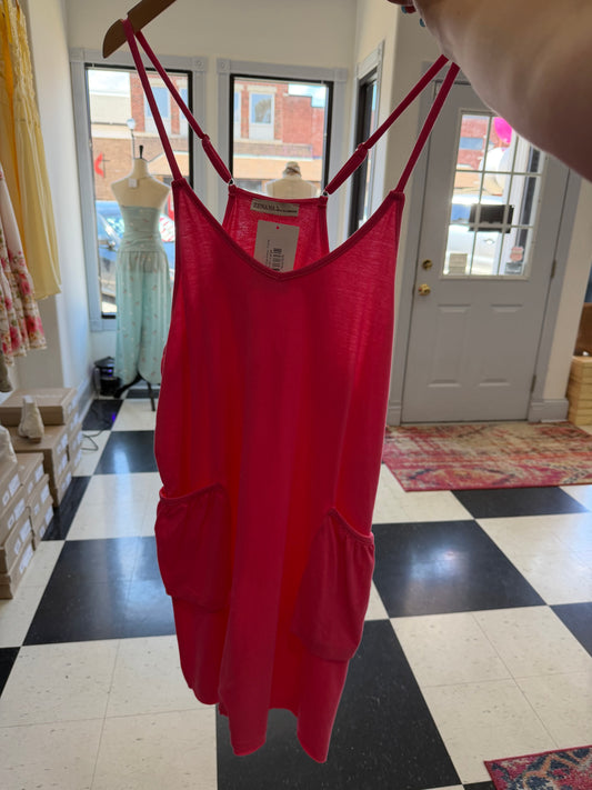 Russ Spaghetti Strap Romper - Fuschia