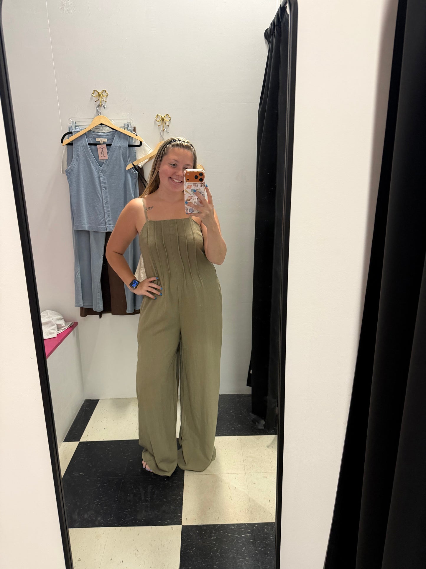 Pleated Woven Jumpsuit