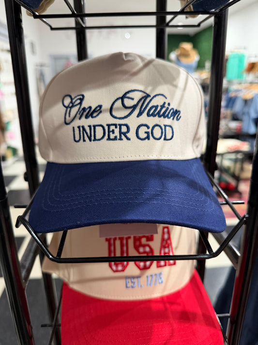 One Nation Under God Trucker Hat - Navy