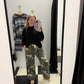 CAMO CURVED SIDE SEAM DRAWSTRING PANTS
