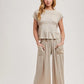 ASHER SMOCKED TOP - BEIGE