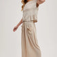 ASHER SMOCKED TOP - BEIGE