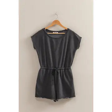 CAP SLEEVE DRAWSTRING ROMPER
