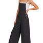 WOVEN SPAGHETTI STRAP OVERALLS
