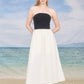 Strapless Mixed Media Midi Dress