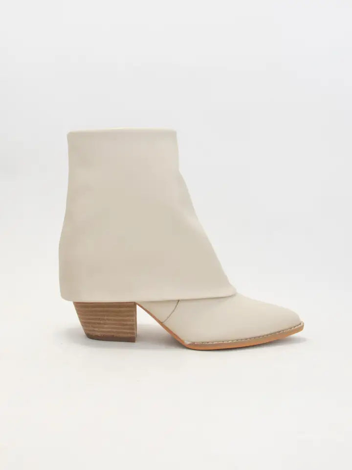 BLAZE FOLD OVER ANKLE BOOTIES - DARK BONE