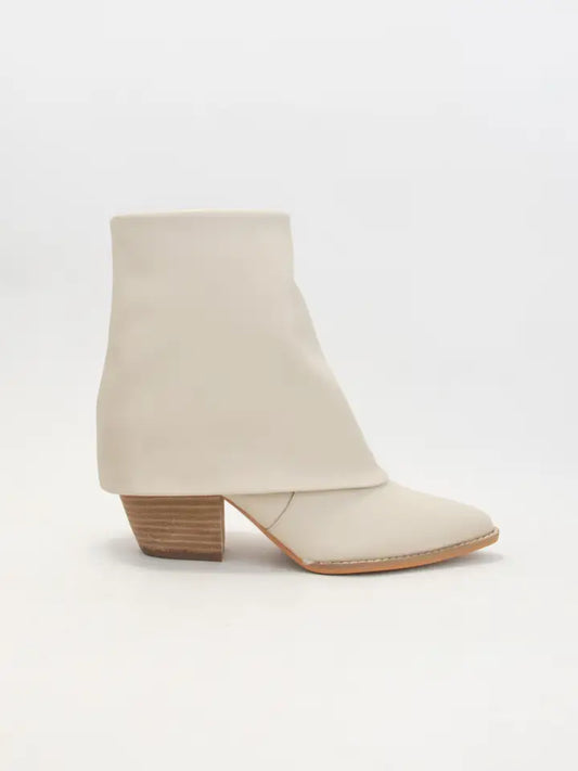 BLAZE FOLD OVER ANKLE BOOTIES - DARK BONE