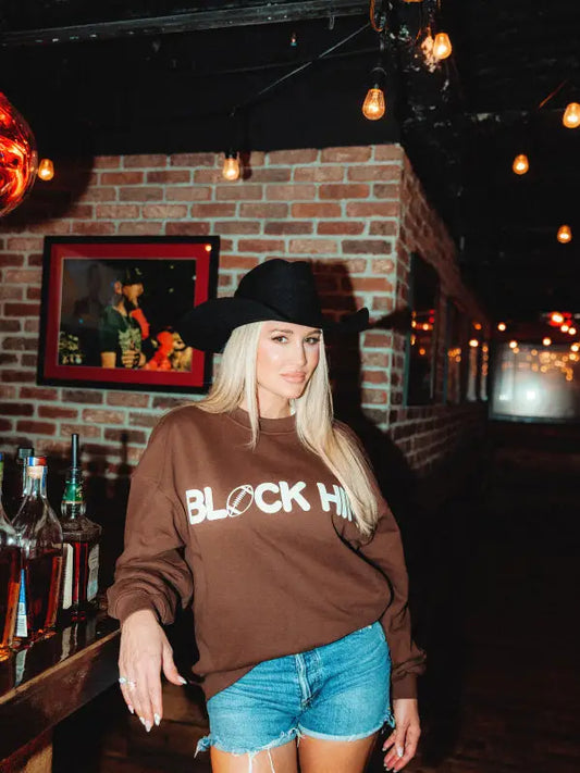 BLOCK HIM FOOTBALL CREWNECK