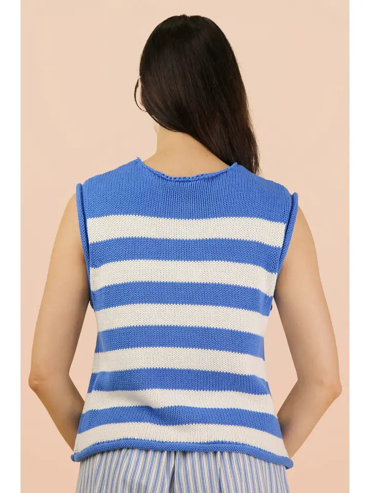 IN A DAZE STRIPED TOP - BLUE