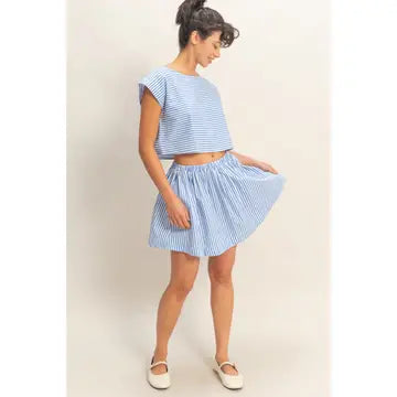 PIPPA STRIPED SKIRT - BLUE
