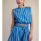 BY THE OCEAN SIDE STRIPED TOP - BLUE