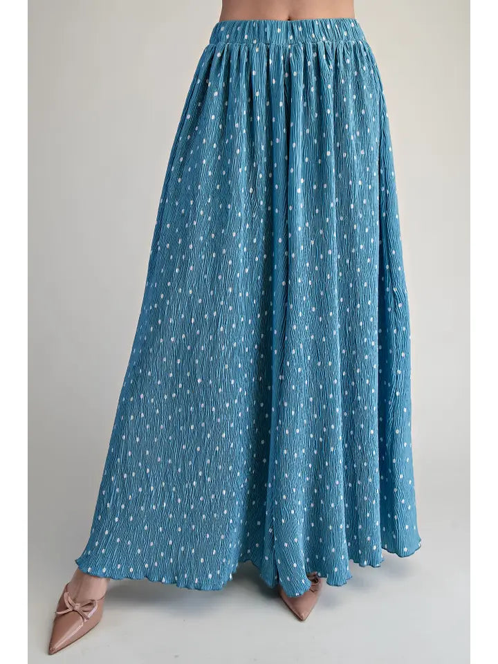 PAISLEY PLEATED POLKA DOT PANTS