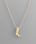 MINI COWBOY BOOT NECKLACE - GOLD