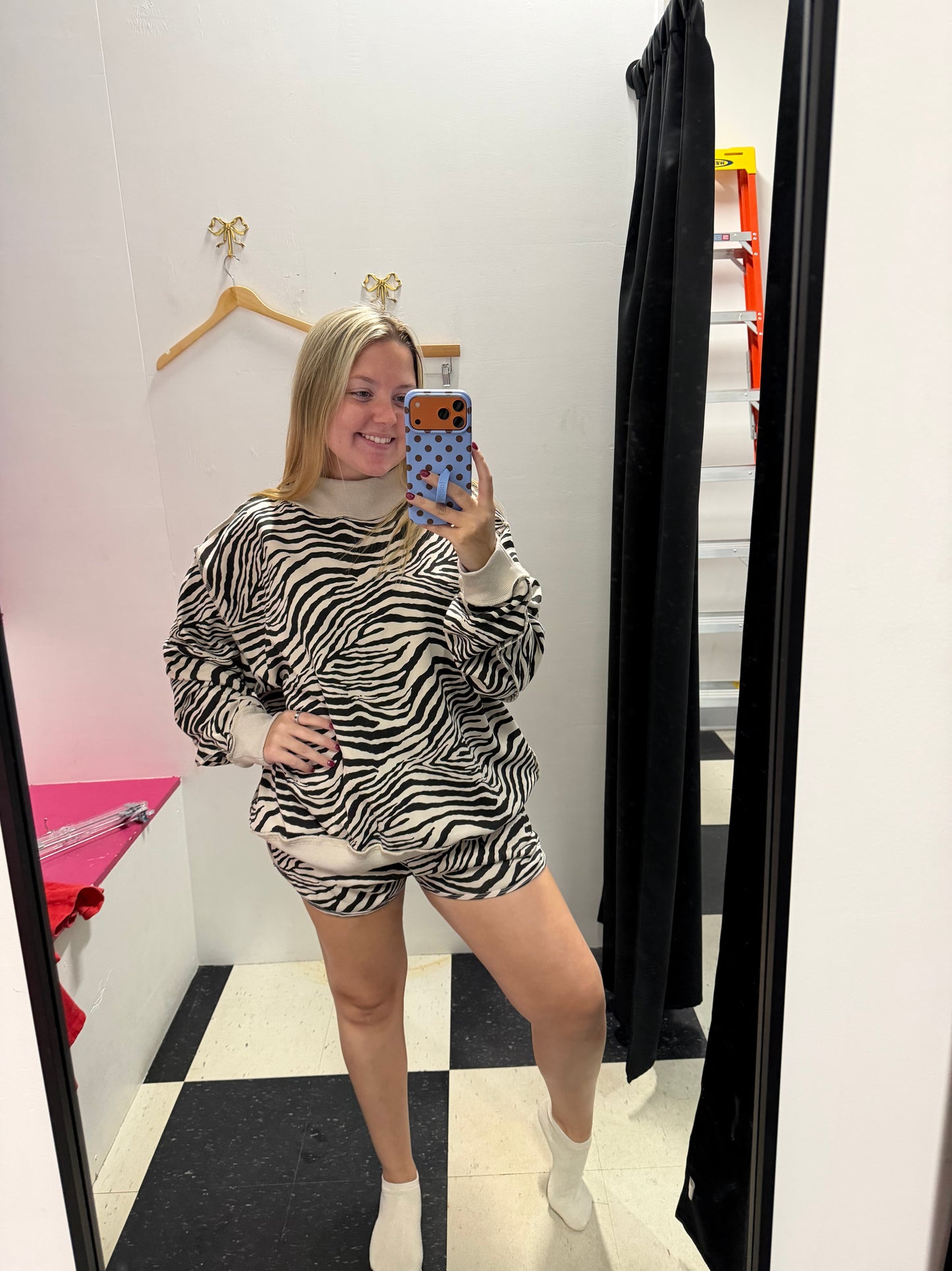 Zebra Print Mockneck