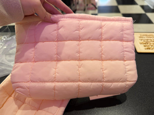 Quilt Puff Bag - Pink